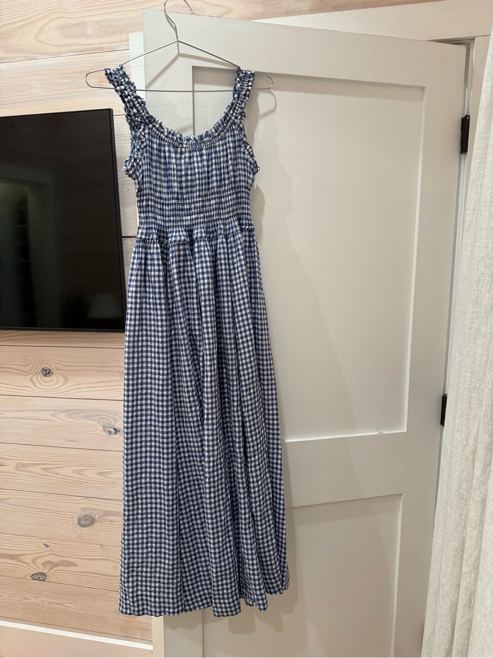 Doen Navy and White Gingham Midi Dress - Picture 4 of 8